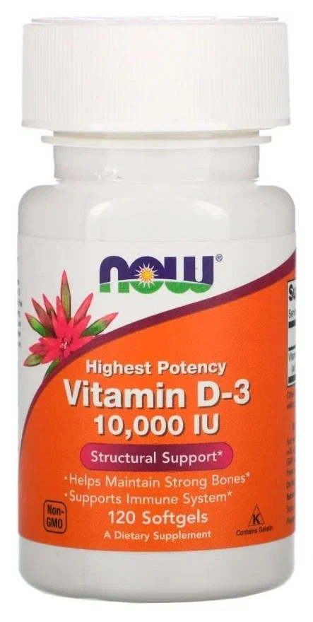 NOW Vitamin D-3 (Витамин Д3) 10000 ME - 120 кап.