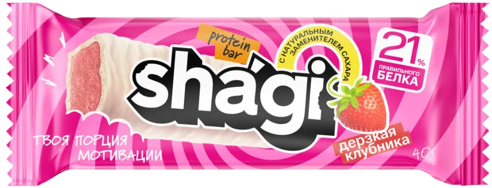 ProteinRex SHAGI Протеиновые батончики - 40 гр. (Клубника)